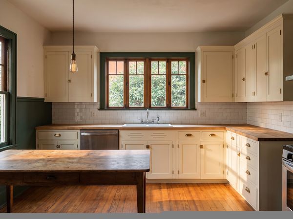 Kitchen cabinets after refinishing